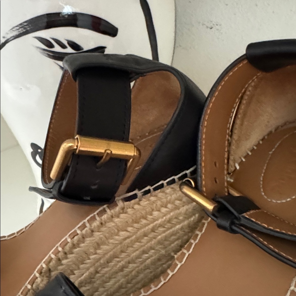 See By Chloe Black Espadrille Wedge Sandals - Picture 3 of 7